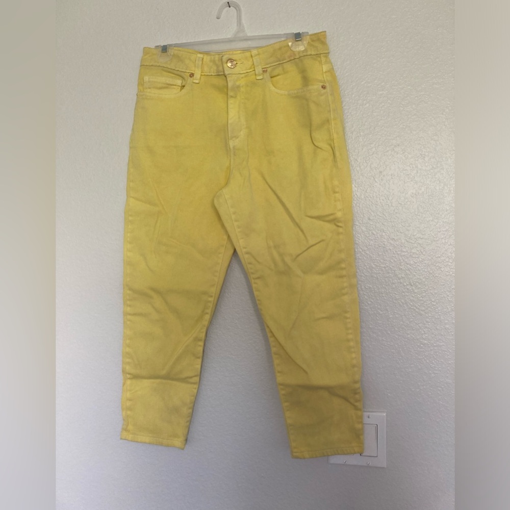4/$25 Michael Kors Yellow Izzy Cropped Skinny Jeans Pants Size 8
